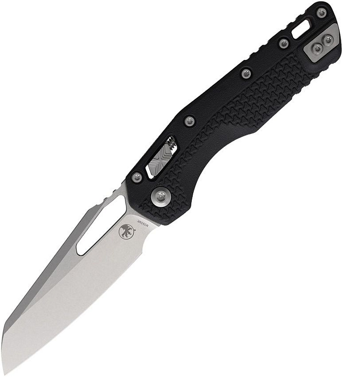 Microtech MSI S/E Tri-Grip Black Handle Red Backspacer Stonewash Blade