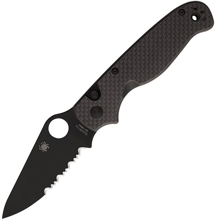 Spyderco ButtonUP CF Serrated Black