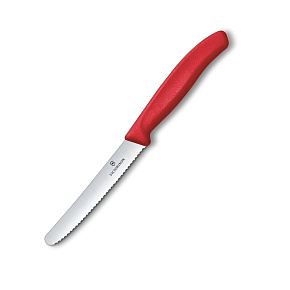 Victorinox nůž na rajčata s kulatou špičkou, zubatý, swiss red