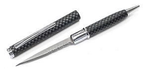 Ink Pen Knife Half Serrated Carbon