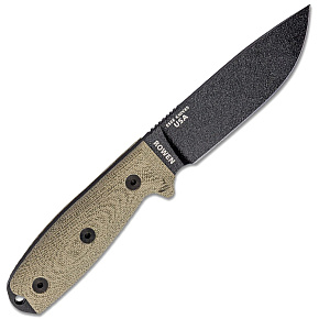 ESEE Model 4 Black Plain Blade Micarta Handle