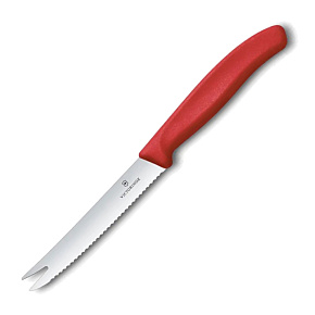 Victorinox Nůž na sýry zubatý červený