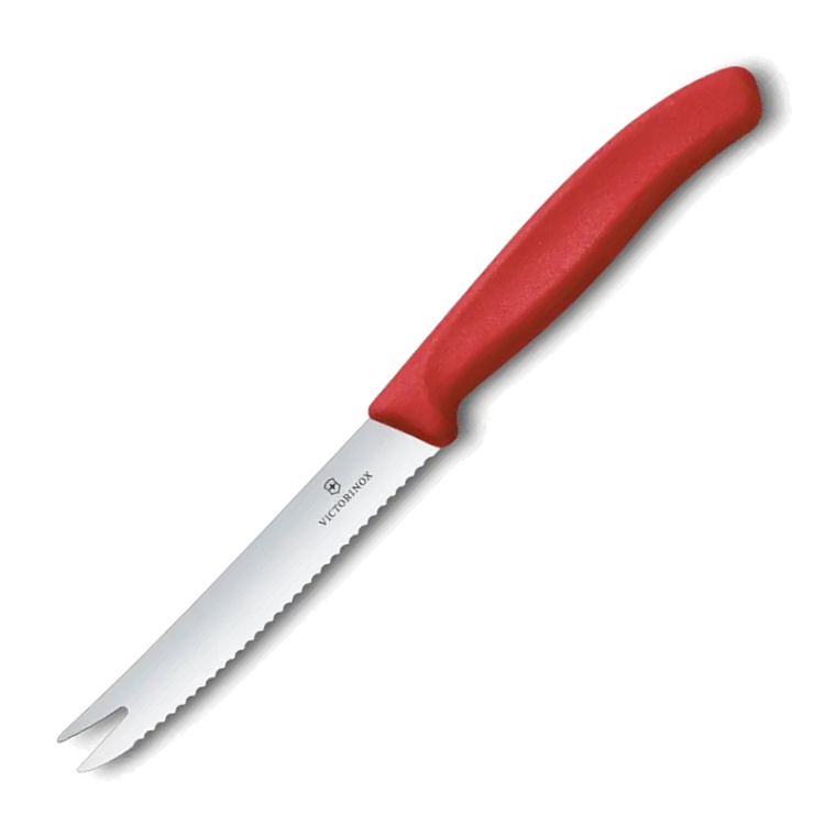 Victorinox Nůž na sýry zubatý červený