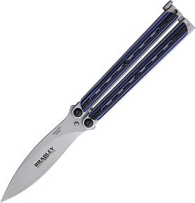 Bradley Kimura Balisong Black and Blue Stripes