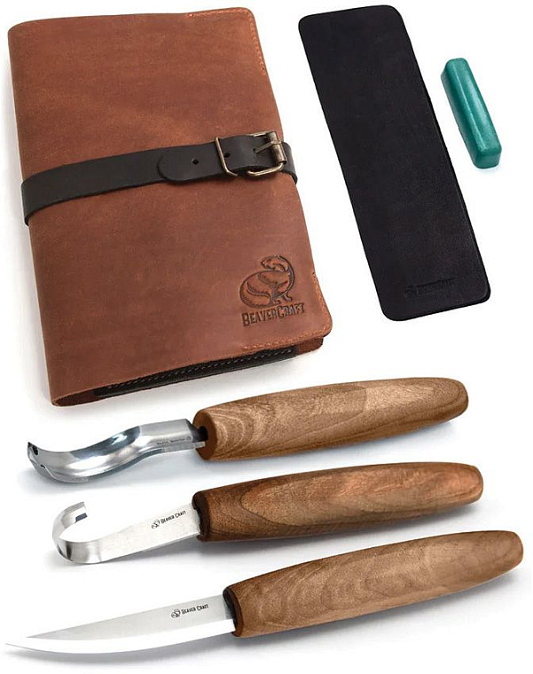 Beaver Craft Sada Řezbářských nožů v Luxusním pouzdru