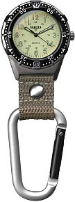 Dakota Aluminum Backpacker Clip Watch-Cream/Khaki