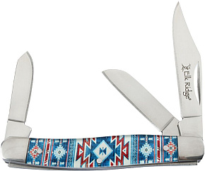 Elk Ridge Folding Stockman Indian Blue