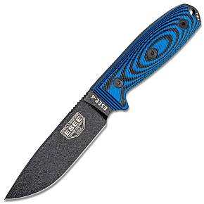 ESEE Model 4 Black Plain Blade Blue/Black G10 Handle