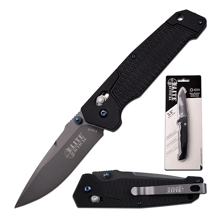 Master Cutlery Elite Tactical Folding Knife Black Blister ET-1016D
