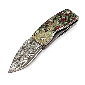 G. Sakai Ukimon Money Clip Damascus Bird