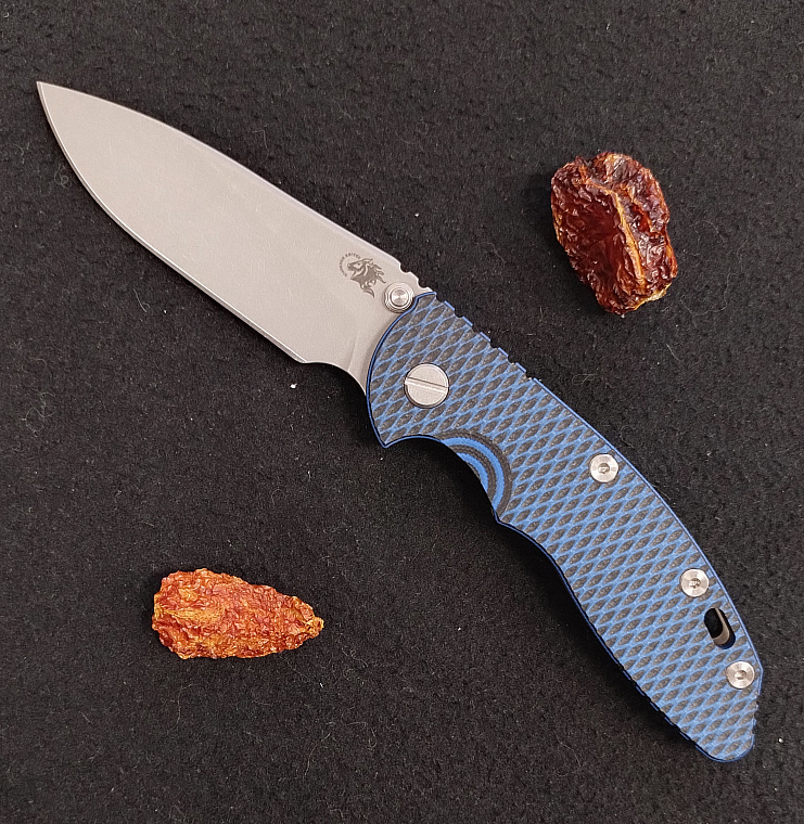 Rick Hinderer XM-18 3,5" Slicer S45VN Battle Bronze/G10 Blue/Black SLEVA