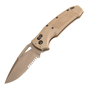 HOGUE SIG SAUER K320 M17 3,5"Drop Point Folder Coyote Tan