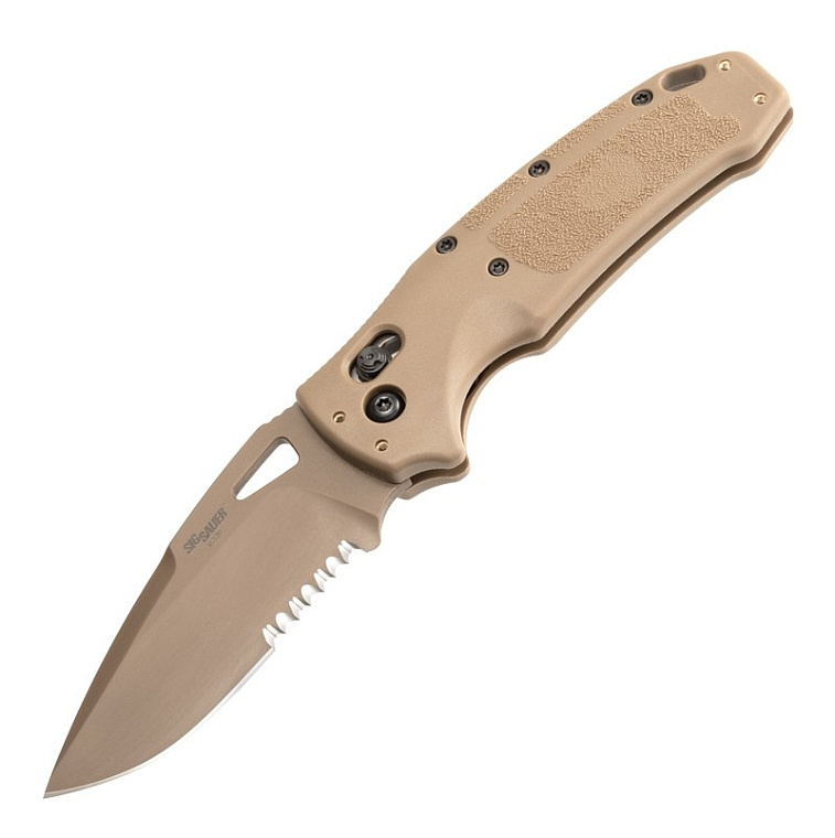 HOGUE SIG SAUER K320 M17 3,5"Drop Point Folder Coyote Tan