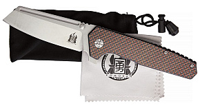 Komoran Linerlock Folding Knife Red Carbon Fiber