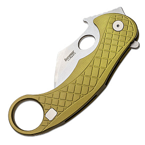 LionSTEEL LE1 A GS Karambit Green Handle Stonewash Blade