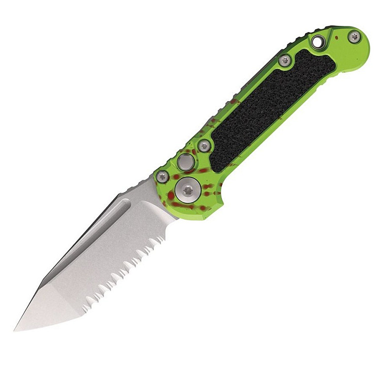 Microtech L.U.D.T. Zombie-Tech Green Tanto Serrated Blade