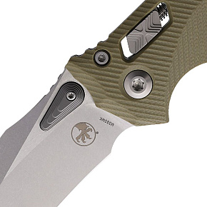 Microtech Amphibian RAM-LOK S/E Fluted OD Green G10 Stonewash