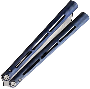 Medford Viceroy Balisong Blue Tumbled Drop Point