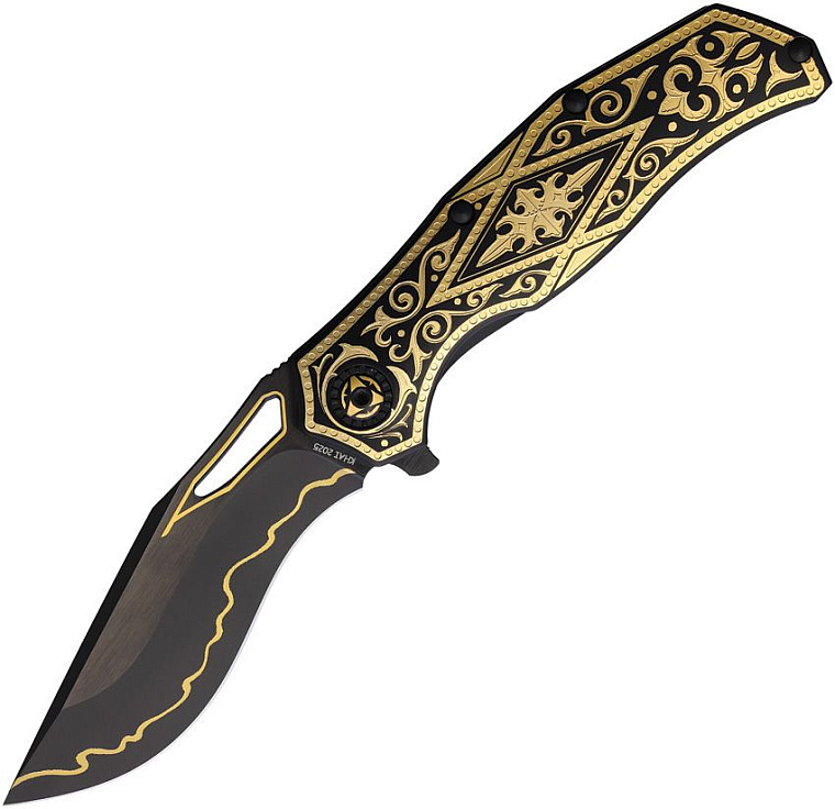 Khai Gold Nocturne 24K Gold Titanium Handle CPM-3V DLC Blade