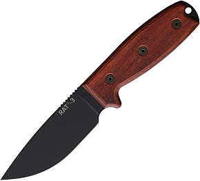 Ontario RAT-3 Wooden Handle Black Blade