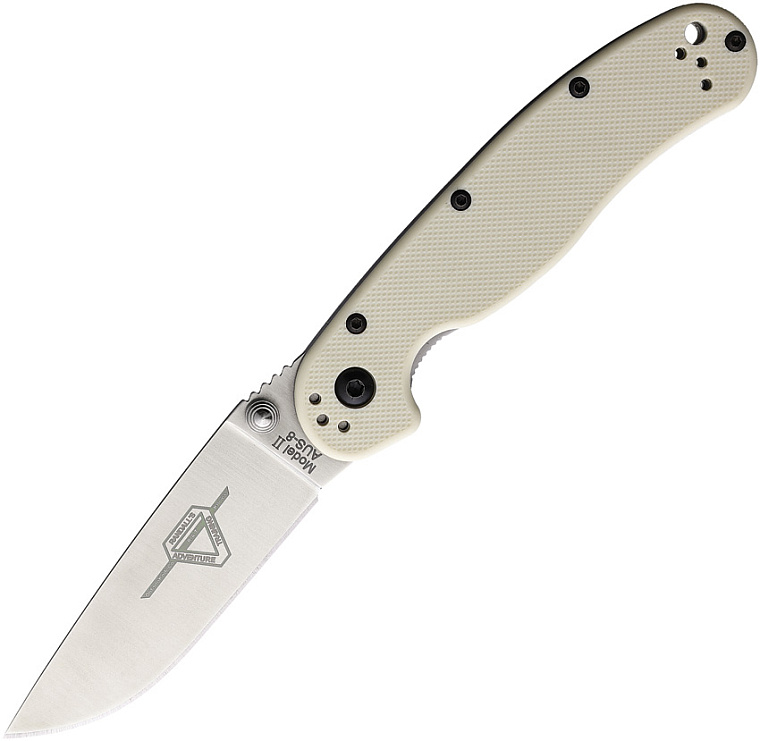Ontario RAT-2 Satin Blade White Handle