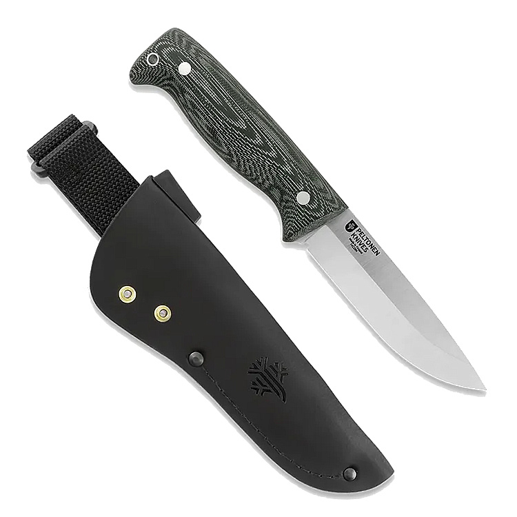 Peltonen Knives M07 Ranger Puukko Green Micarta Kožené pravoruké pouzdro