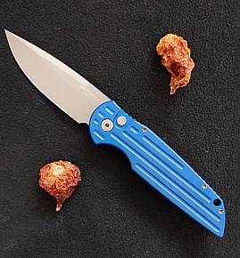 Pro-Tech Tactical Response 3 Dark Blue Handle Plain Clip Point Blade