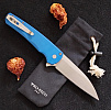 Pro-Tech Malibu Flipper Blue Handle Stonewash Magnacut Wharncliffe Blade