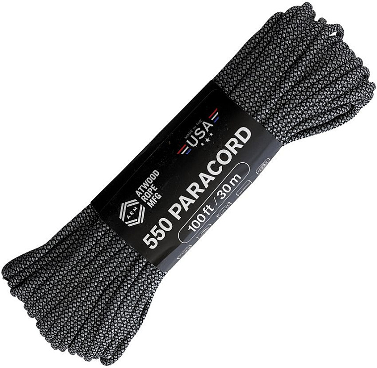 Atwood Rope Parachut Cord Paracord 550 Diamond Grey/Black