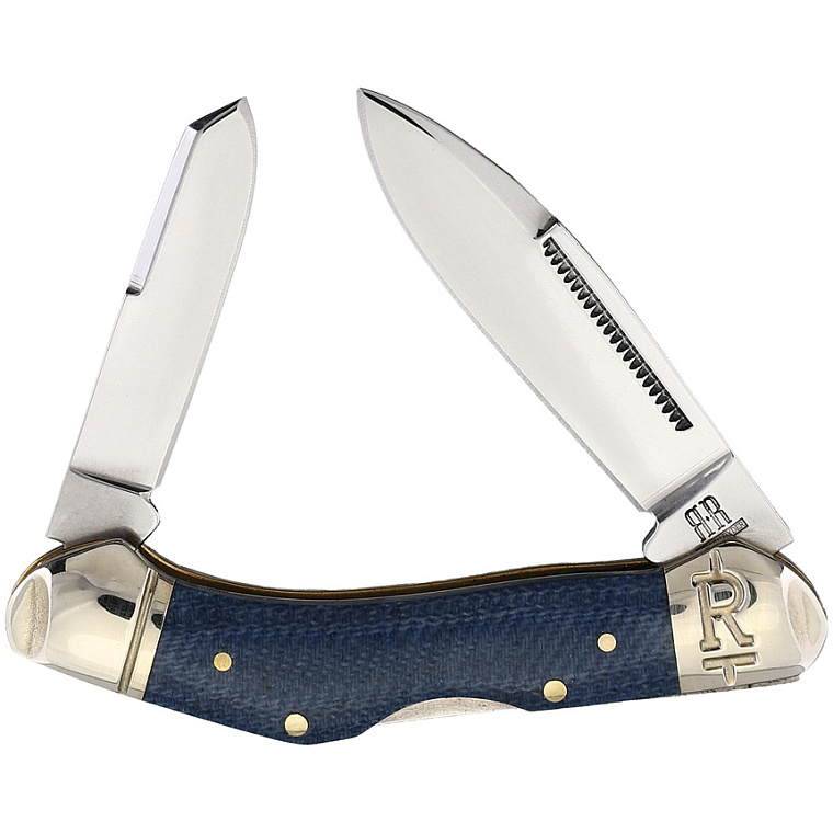 Rough Ryder Denim Micarta Two Blades Pocket Knive