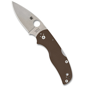 Spyderco Native 5 Brown Plain S15V Blade Sprint Run