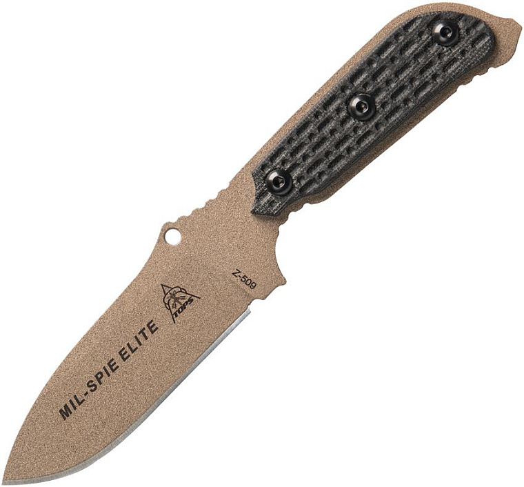 TOPS MIL Spie 3 Elite Black Linen Micarta