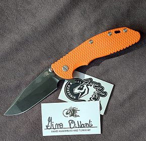 Rick Hinderer XM-24 4" Harpoon Spanto Tri-Way Battle Black and Orange