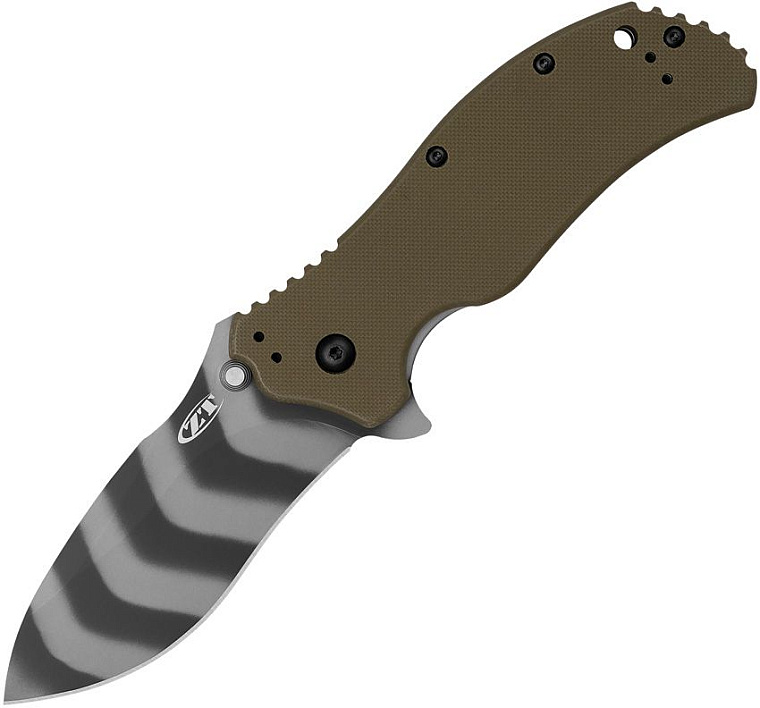 Zero Tolerance  0350OLTS Olive Handle Tiger Stripes Magnacut Blade