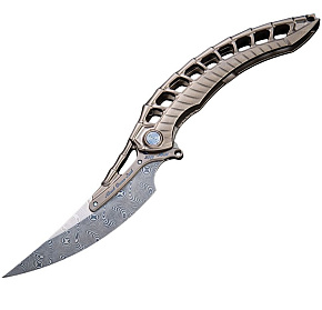 Rike Knife Alien 4 kit Damascus Folder + Penlike Multitool