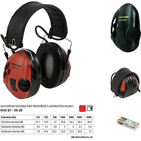 3M Peltor SportTac Red and Black Střelecká sluchátka