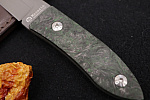 Maserin Small Damascus Fixed Blade Green Carbon Knife