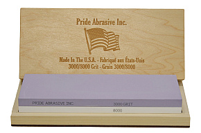 Pride Abrasive Inc. Water Stone 3000/8000 Grit Wood Box