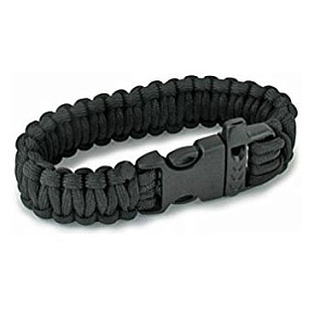 Combat Ready Survival Bracelet Black 8"