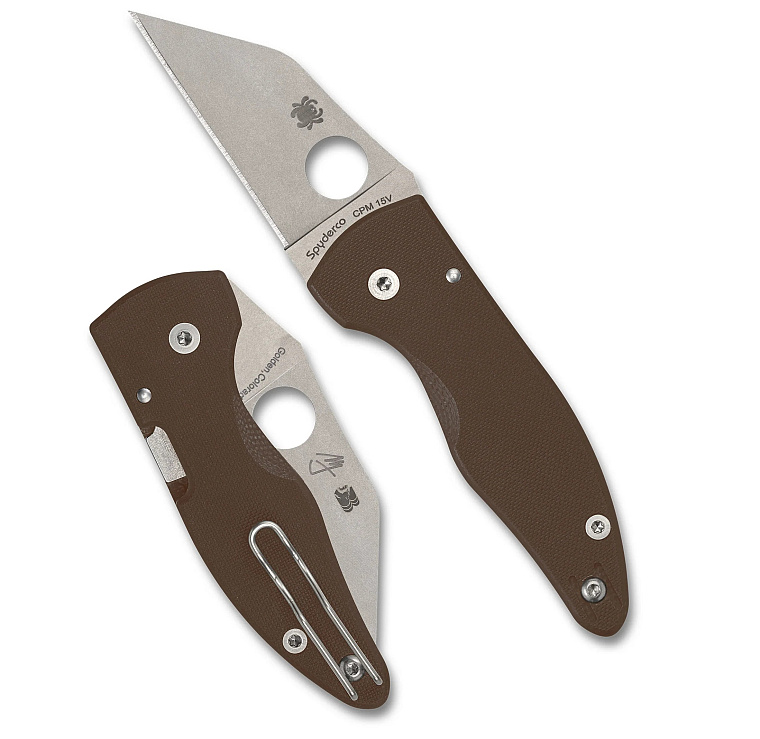 Spyderco Microjimbo Brown Plain S15V Blade Sprint Run
