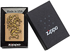 Zippo Dragon Brushed Brass and Gold Image