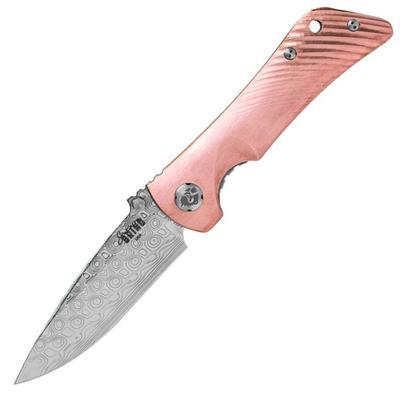 Southern Grind Spider Monkey Drop Point Damascus Copper  - 1