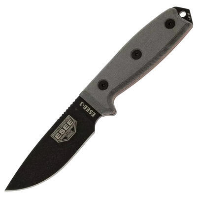 ESEE Model 3 Gray Handle Black Blade