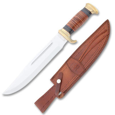 Rough Rider Stacked Leather Bowie