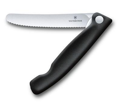 Victorinox Svačinový nůž Swiss Classic - Černý, vroubkovaný