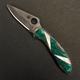 Spyderco Delica Custom Jewelry Collection Malachite and Mother of Pearl - 1/3