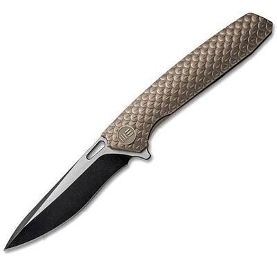 WE Knife Dragon Scale Bronze Handle Drop Point WE604L