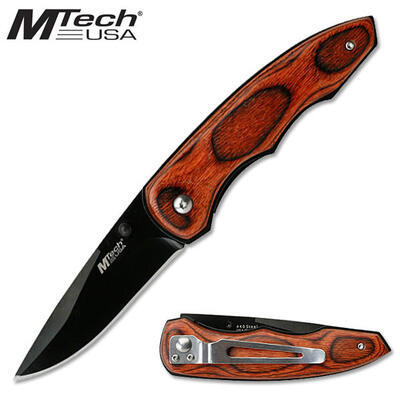 MTech Folder Knife Wood Handle