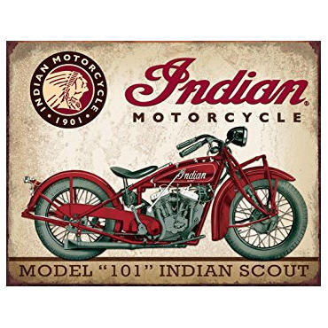 Tin Sign Indian Scout Motorcycle
