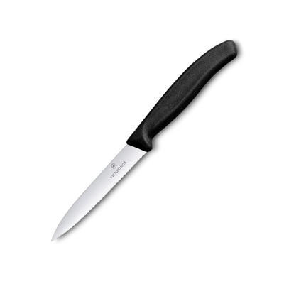 Victorinox Nůž na zeleninu zubatý špička černý 6.7733